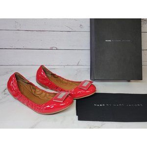 Marc by Marc Jacobs Large Logo Plaque Ballet Flats PATENT RED